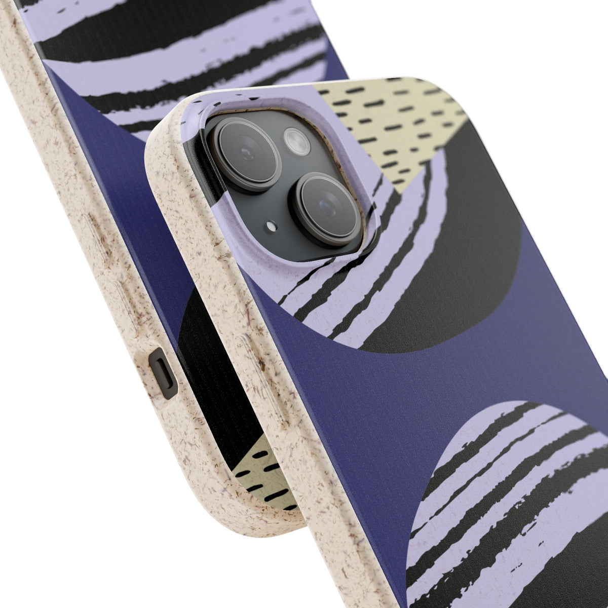 Biodegradable Phone Case — Abstract Striped Circles Eco Cover
