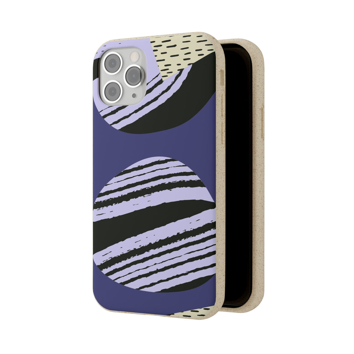 Biodegradable Phone Case — Abstract Striped Circles Eco Cover