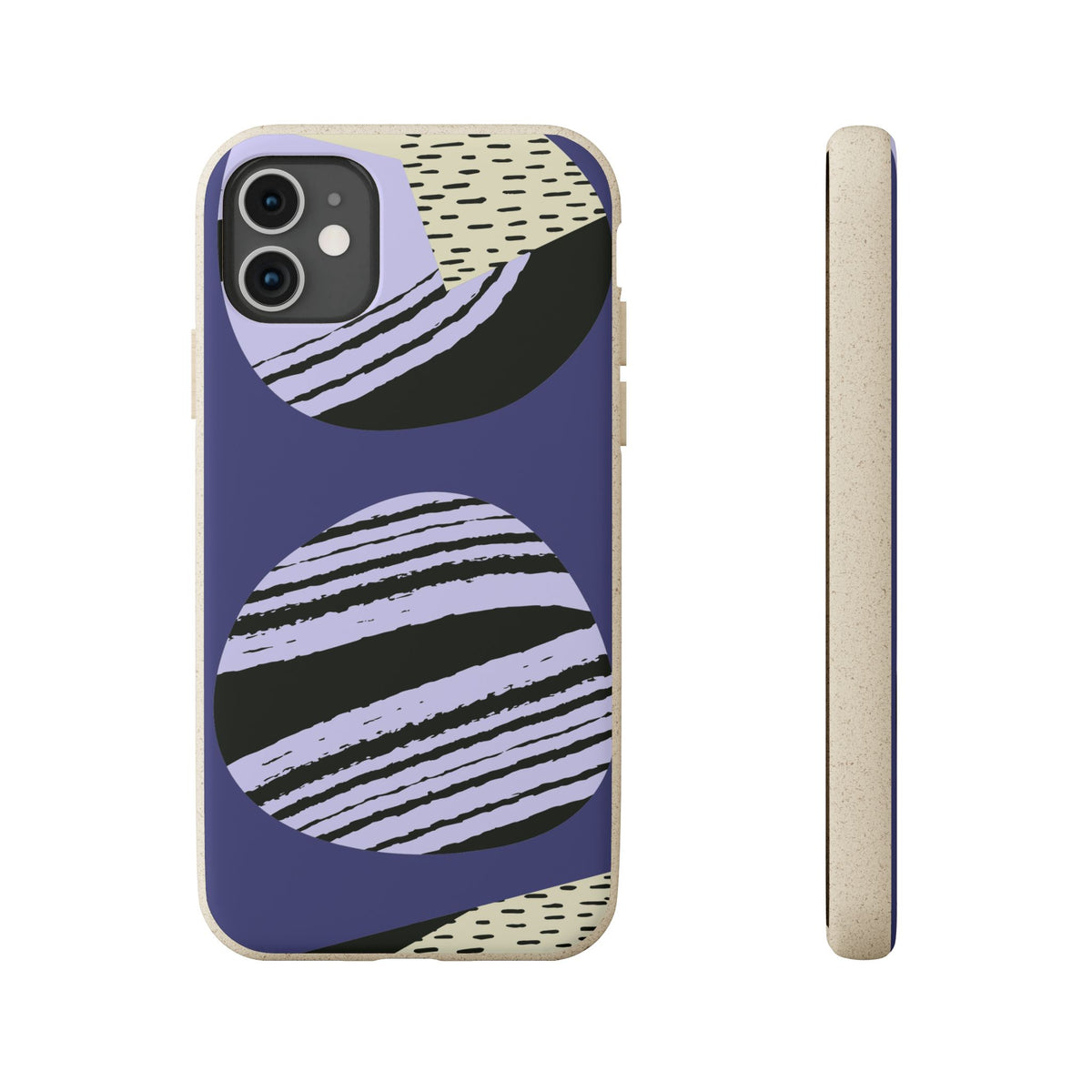 Biodegradable Phone Case — Abstract Striped Circles Eco Cover
