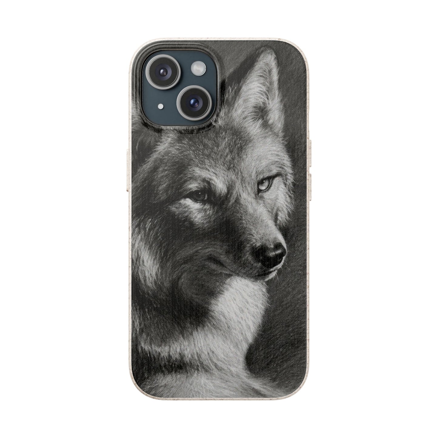 Wolf Portrait Biodegradable Phone Case — Eco-Friendly iPhone Cover