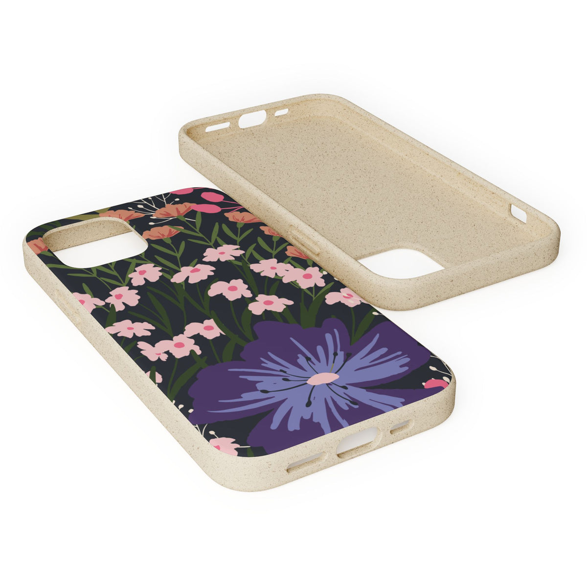 Floral Biodegradable Phone Case — Purple Wildflower Eco Phone Cover