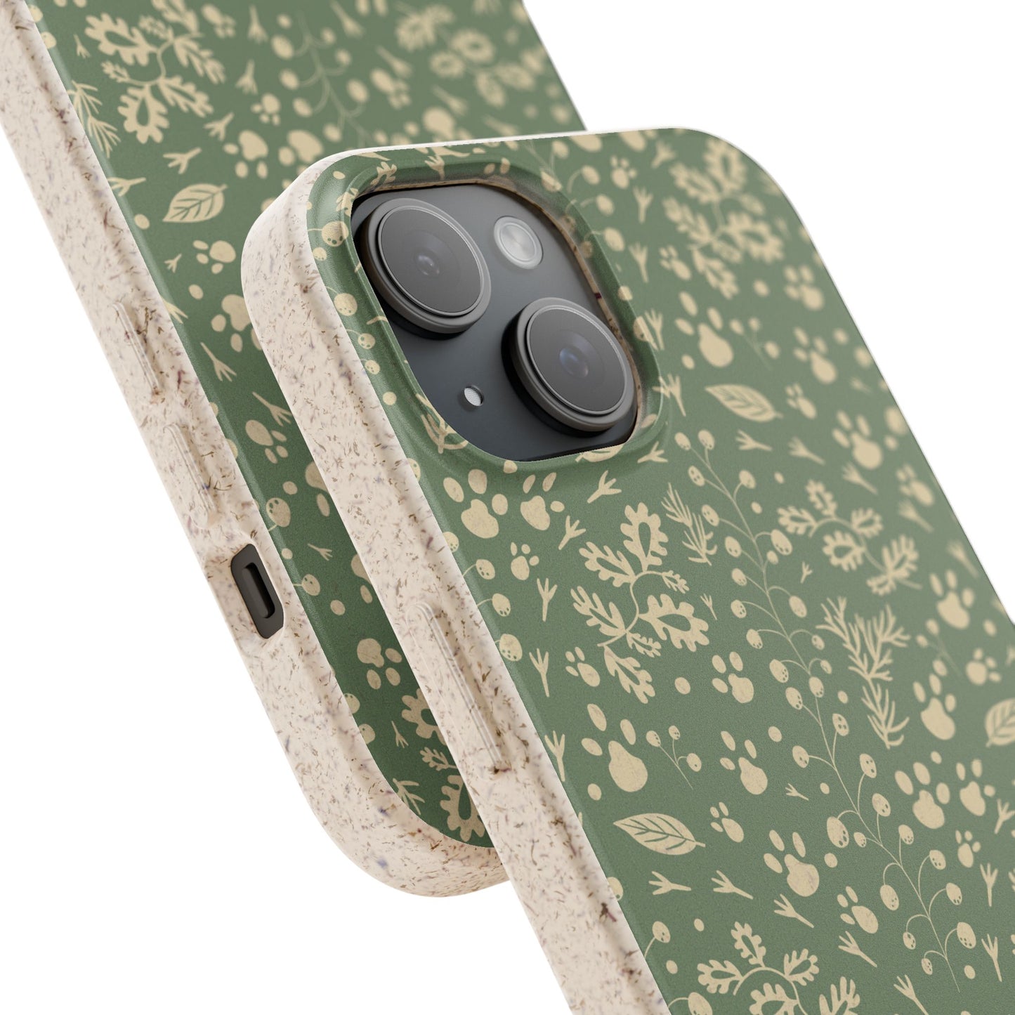 Biodegradable Floral Phone Case — Eco-Friendly Pleasant Green Wildflower Protection
