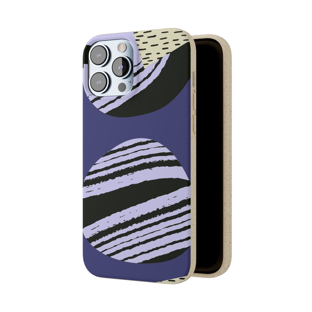 Biodegradable Phone Case — Abstract Striped Circles Eco Cover