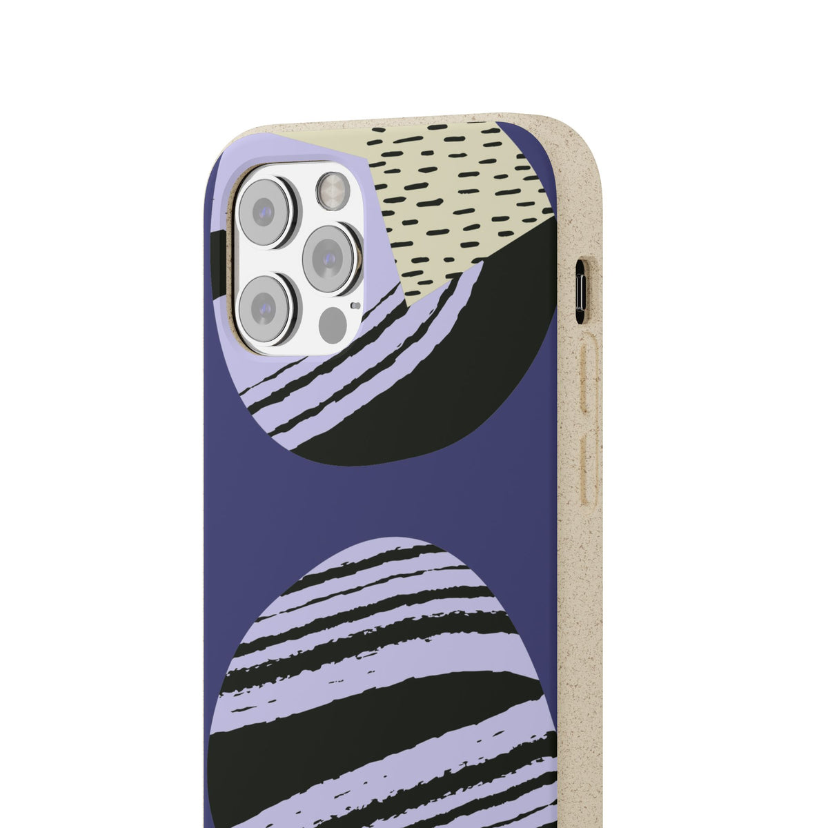 Biodegradable Phone Case — Abstract Striped Circles Eco Cover