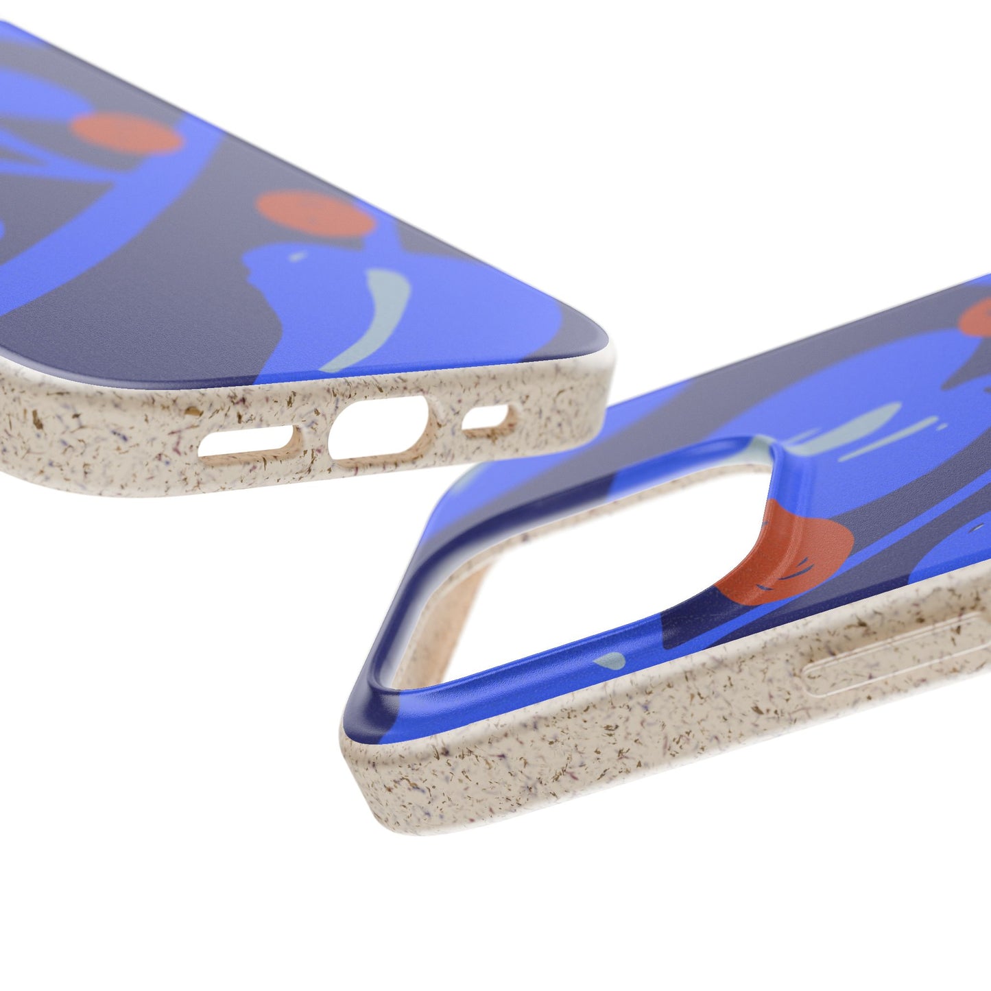 Biodegradable Phone Case — Bold Blue Abstract Floral Berry Design