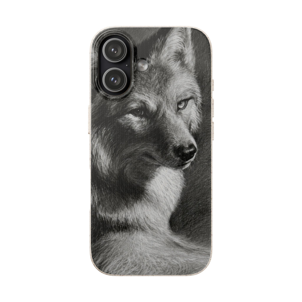 Wolf Portrait Biodegradable Phone Case — Eco-Friendly iPhone Cover