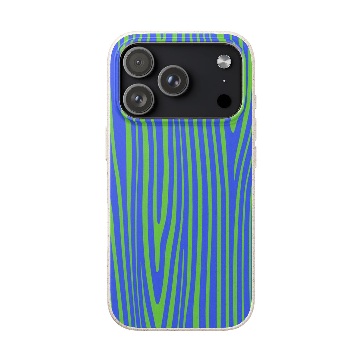 Eco Woodgrain Phone Case — Biodegradable Blue & Green Pattern