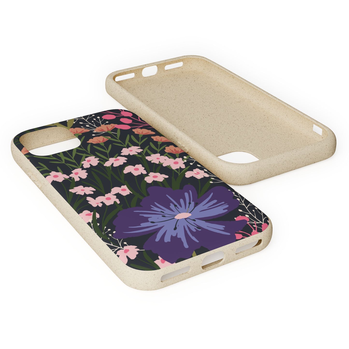 Floral Biodegradable Phone Case — Purple Wildflower Eco Phone Cover
