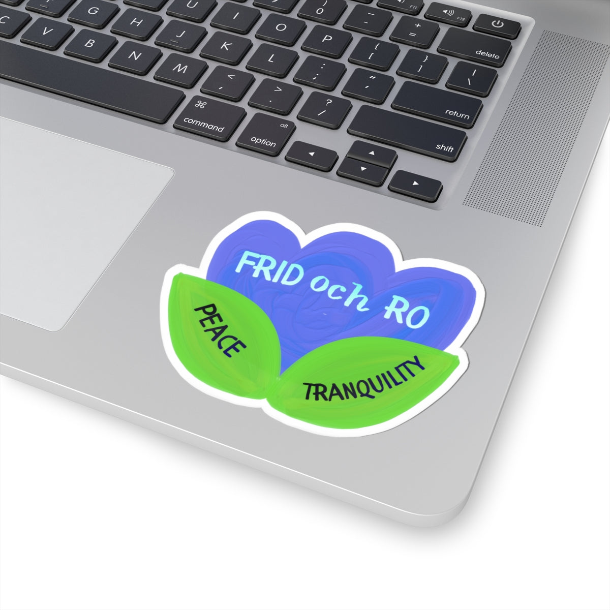 Peace & Tranquility Sticker — "Frid och Ro" Floral Kiss-Cut Sticker