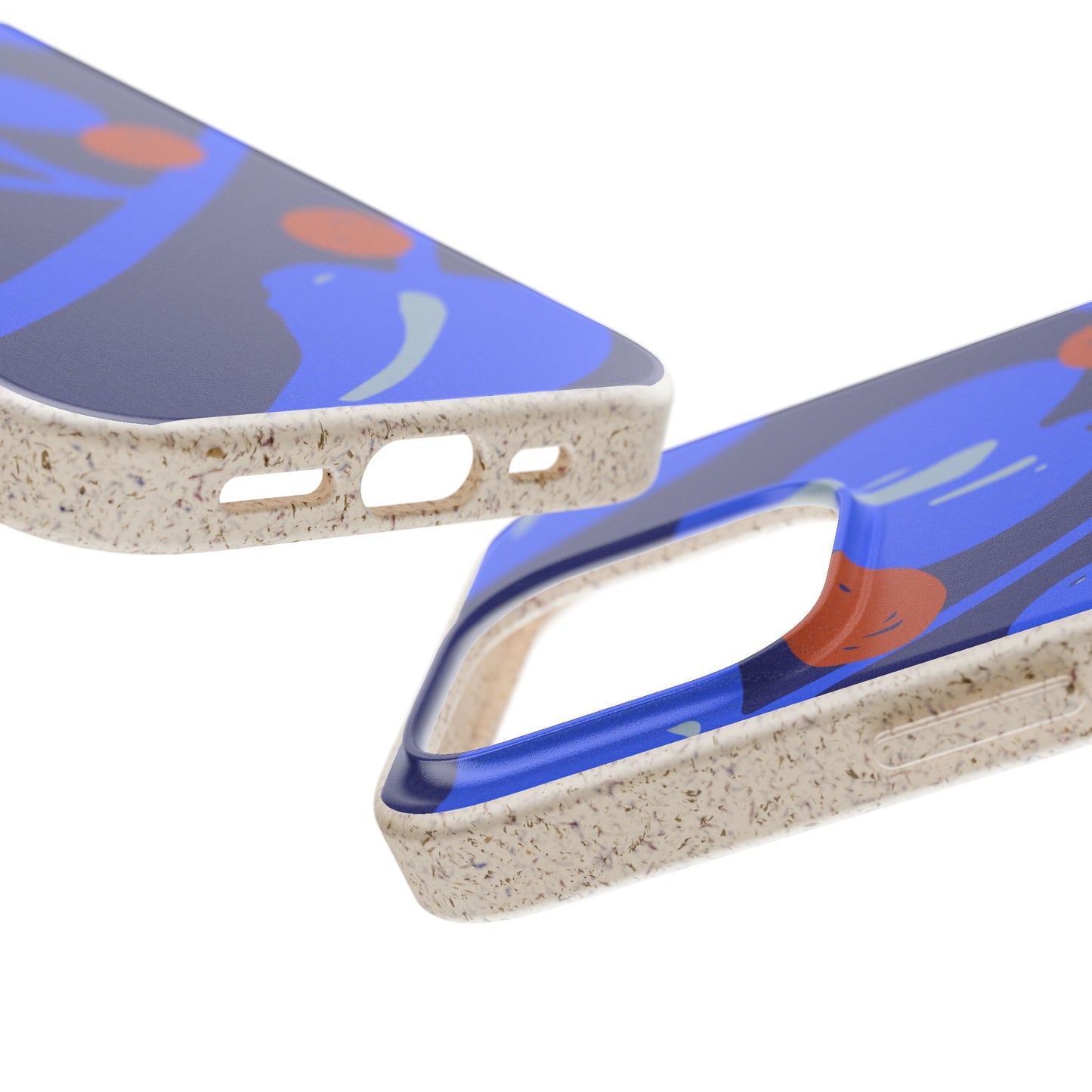 Biodegradable Phone Case — Bold Blue Abstract Floral Berry Design