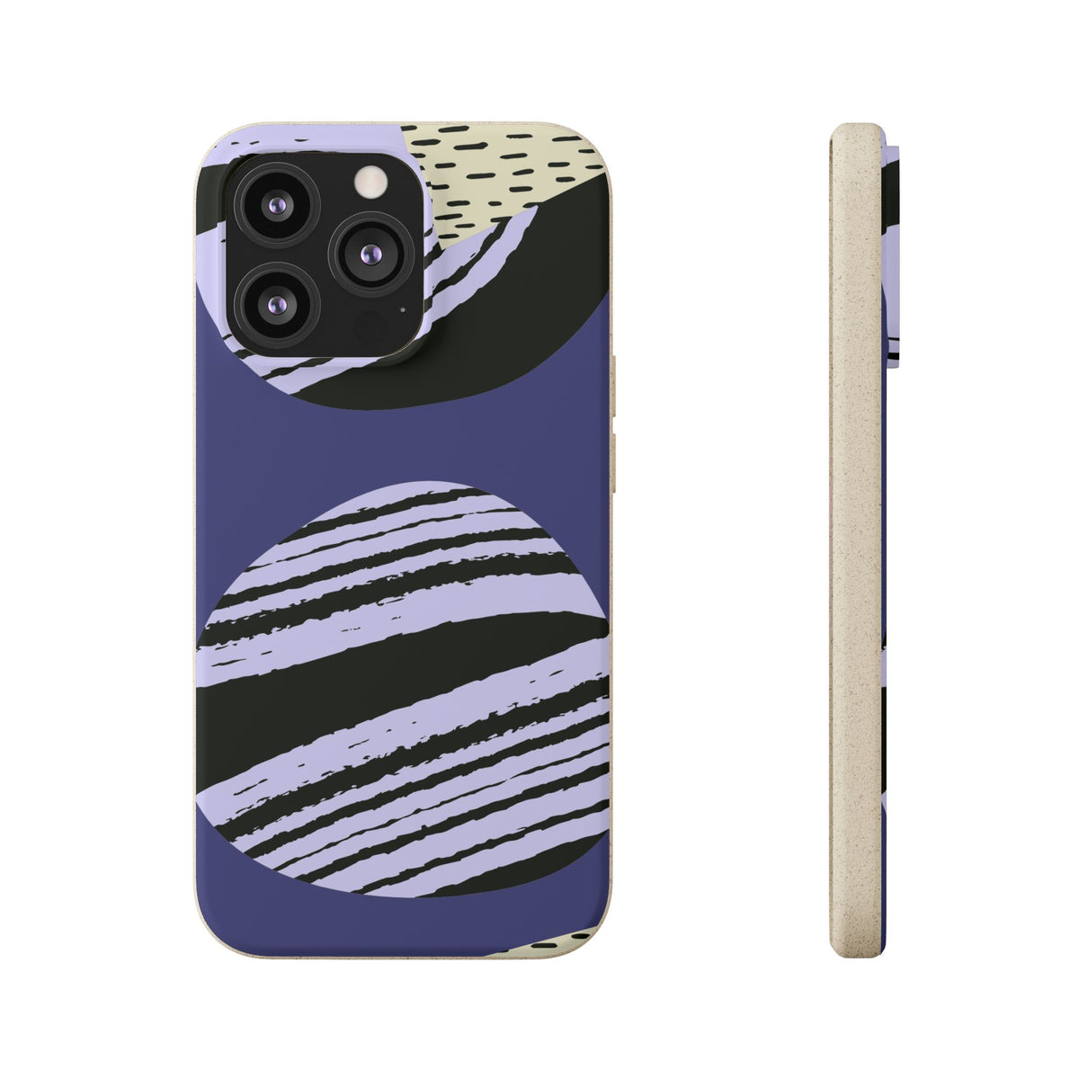 Biodegradable Phone Case — Abstract Striped Circles Eco Cover
