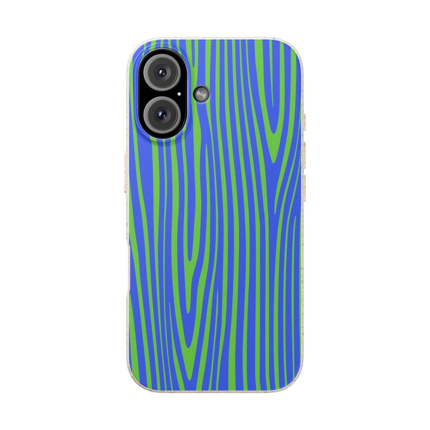 Eco Woodgrain Phone Case — Biodegradable Blue & Green Pattern