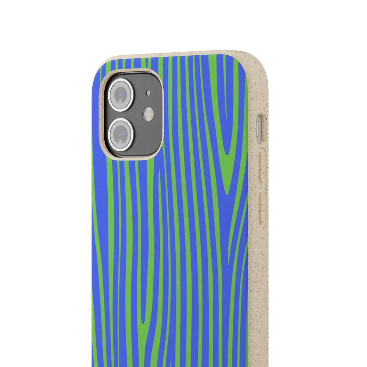 Eco Woodgrain Phone Case — Biodegradable Blue & Green Pattern