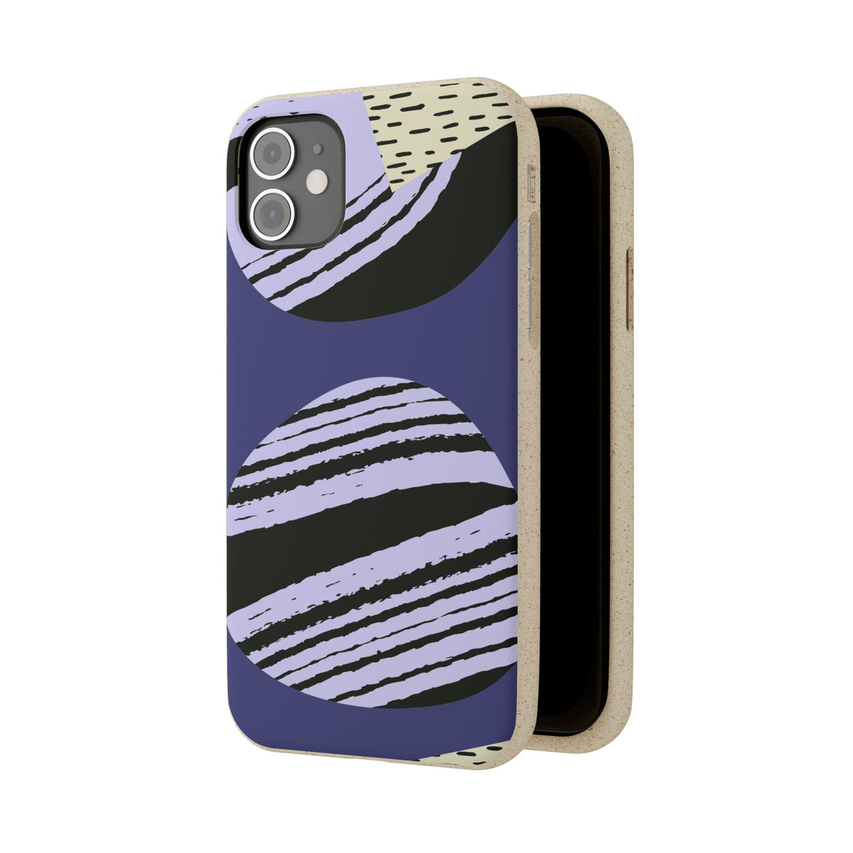 Biodegradable Phone Case — Abstract Striped Circles Eco Cover