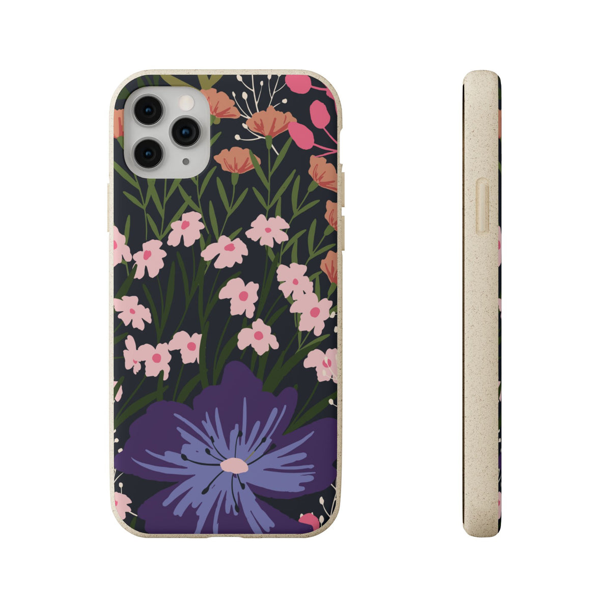 Floral Biodegradable Phone Case — Purple Wildflower Eco Phone Cover