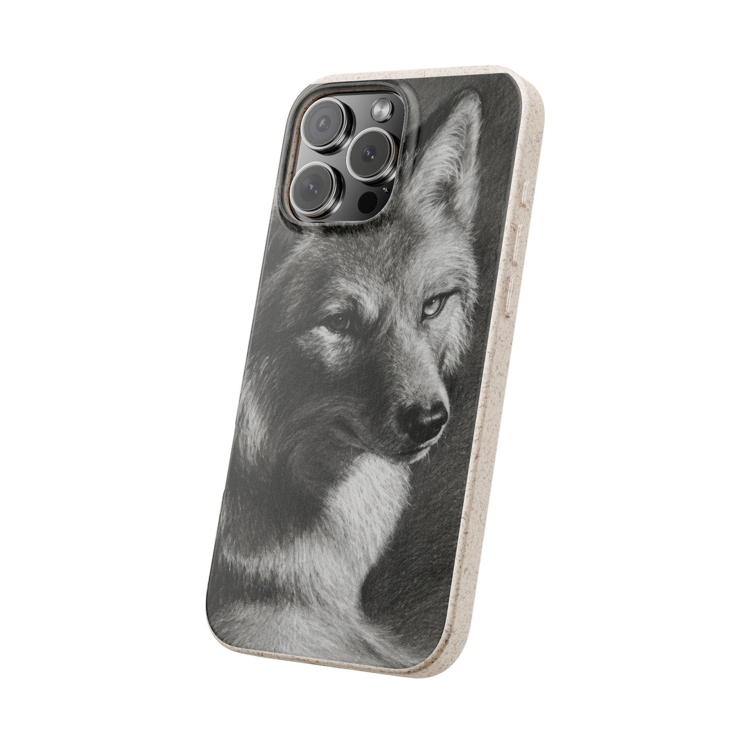 Wolf Portrait Biodegradable Phone Case — Eco-Friendly iPhone Cover