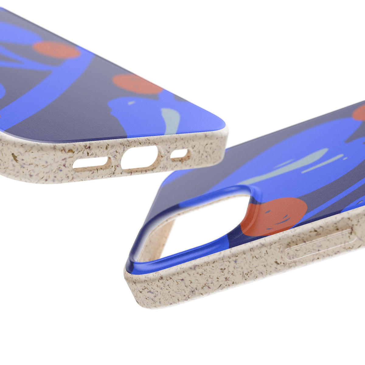 Biodegradable Phone Case — Bold Blue Abstract Floral Berry Design