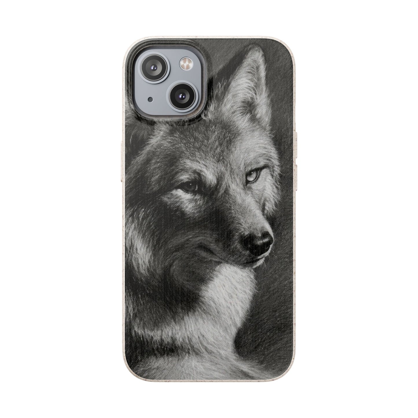Wolf Portrait Biodegradable Phone Case — Eco-Friendly iPhone Cover