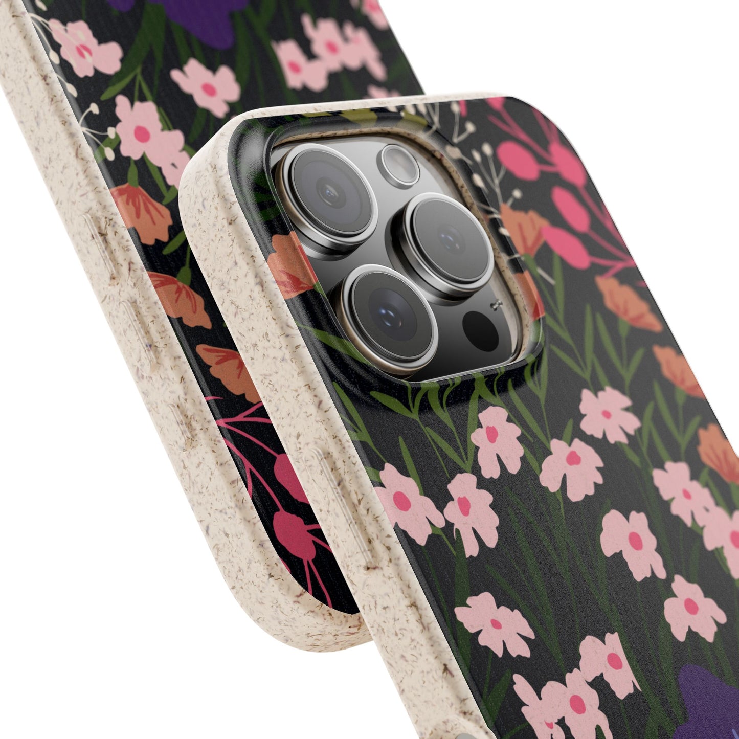 Floral Biodegradable Phone Case — Purple Wildflower Eco Phone Cover