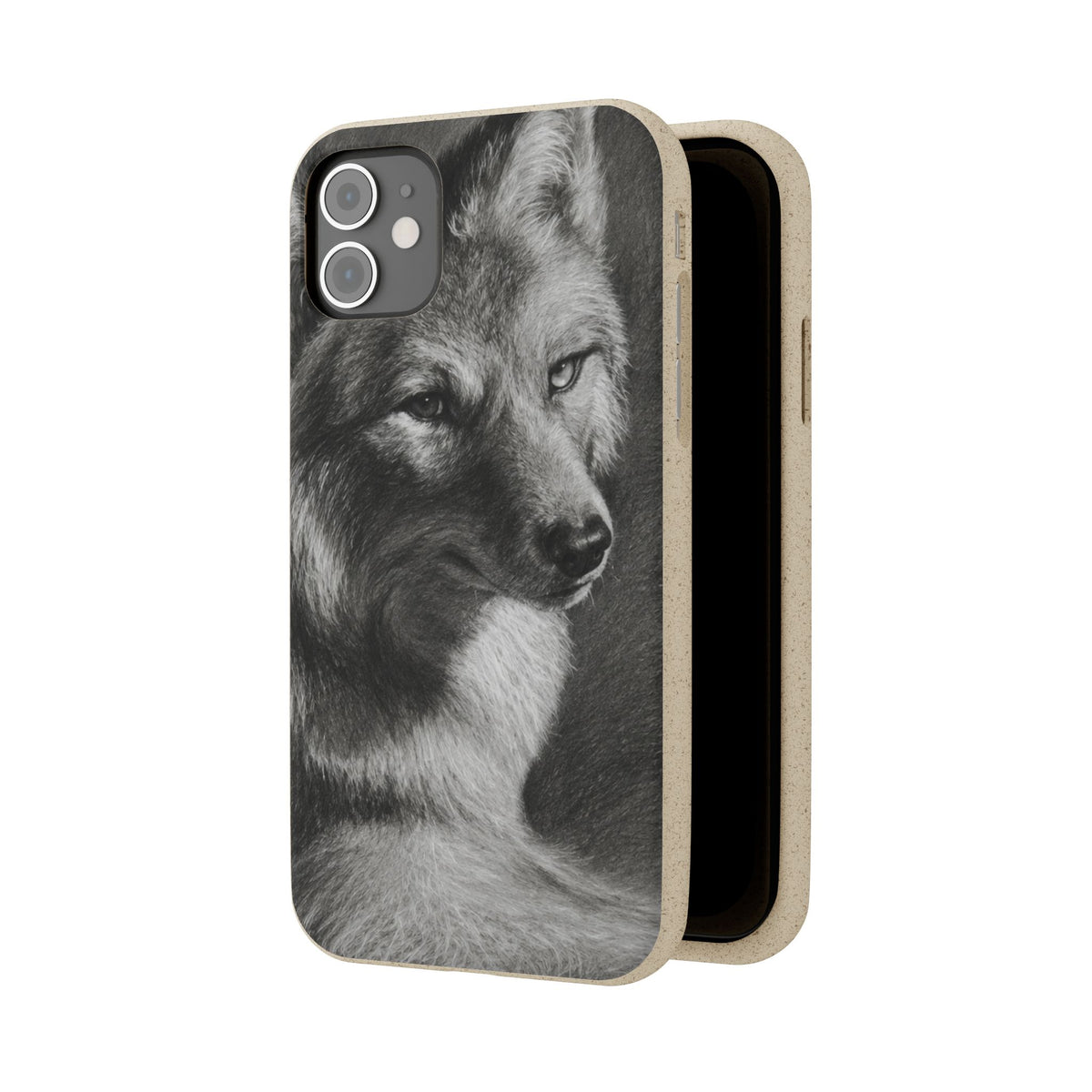 Wolf Portrait Biodegradable Phone Case — Eco-Friendly iPhone Cover