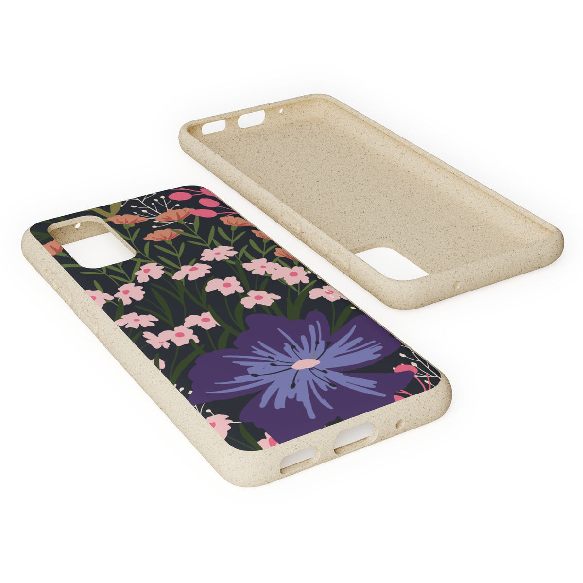 Floral Biodegradable Phone Case — Purple Wildflower Eco Phone Cover