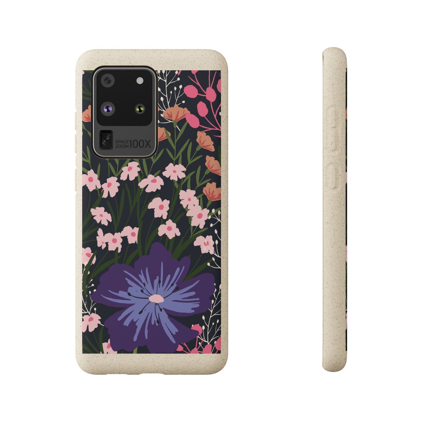Floral Biodegradable Phone Case — Purple Wildflower Eco Phone Cover