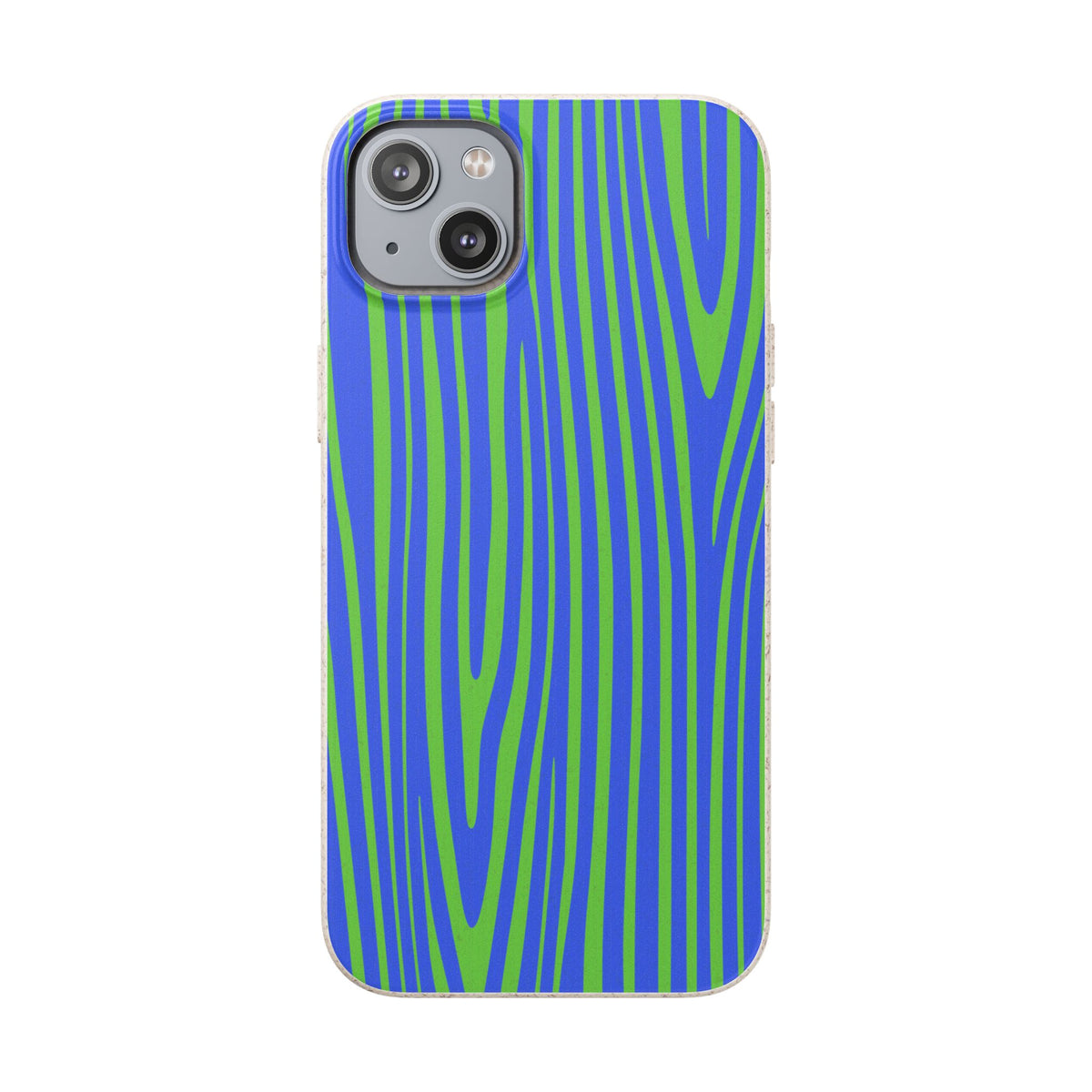 Eco Woodgrain Phone Case — Biodegradable Blue & Green Pattern