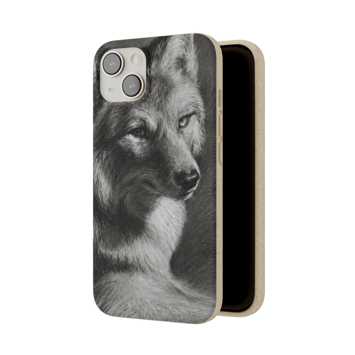 Wolf Portrait Biodegradable Phone Case — Eco-Friendly iPhone Cover
