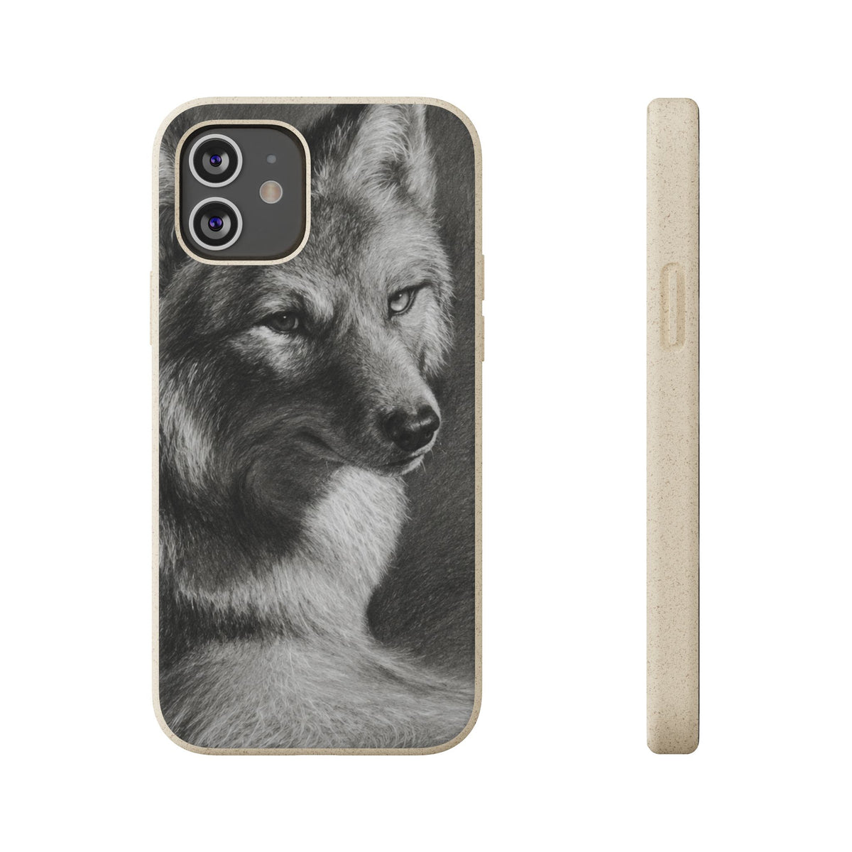 Wolf Portrait Biodegradable Phone Case — Eco-Friendly iPhone Cover