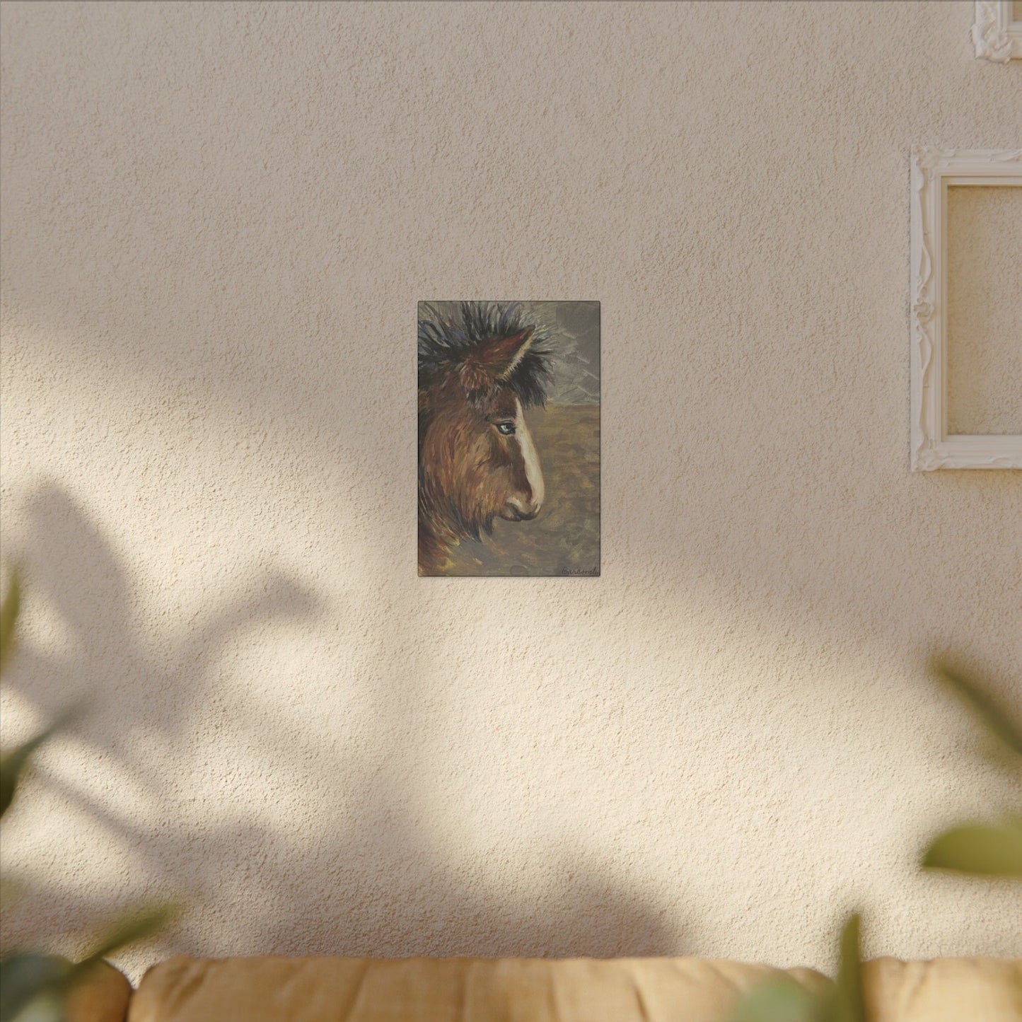 Rustic Icelandic Horse Portrait - Eco-Friendly Canvas