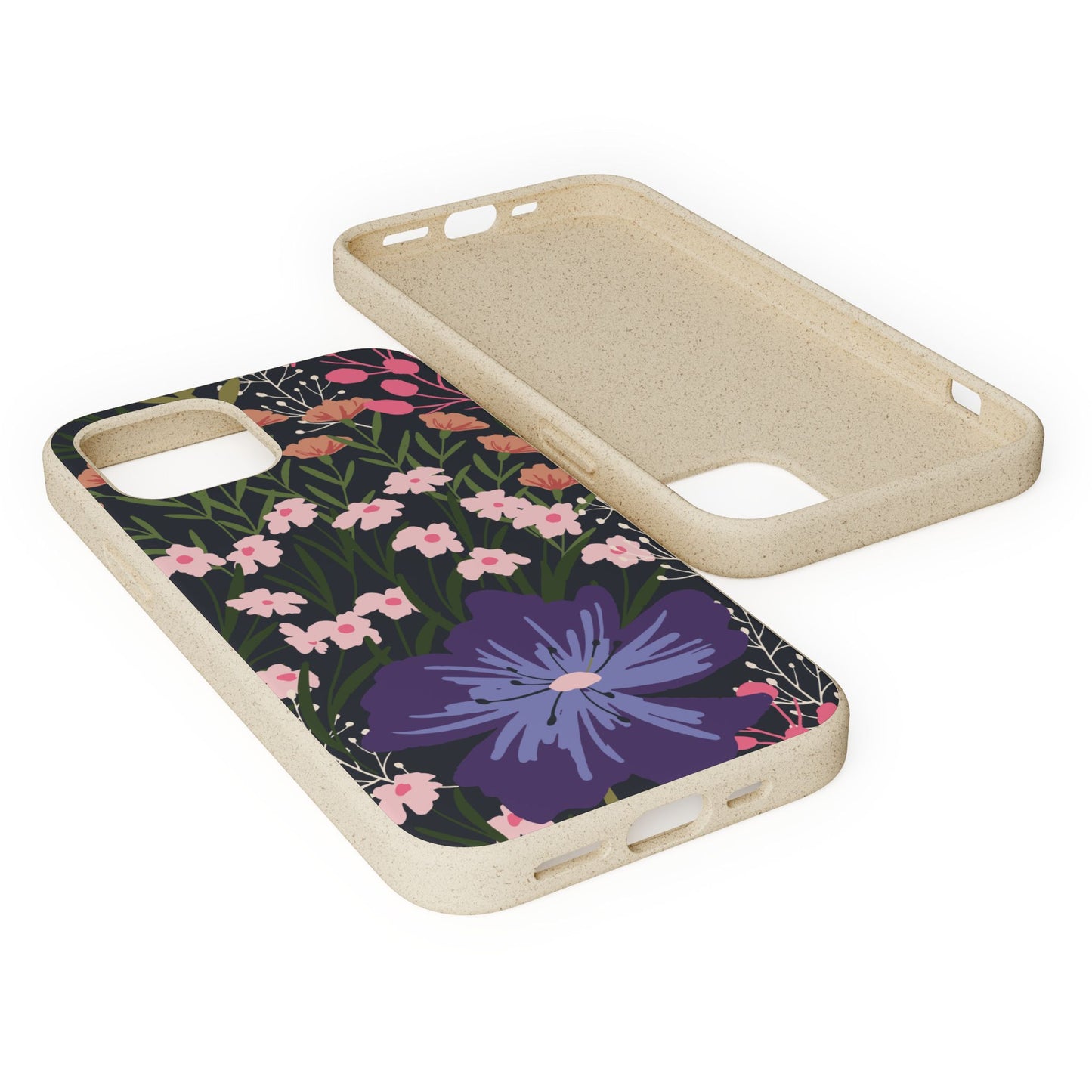 Floral Biodegradable Phone Case — Purple Wildflower Eco Phone Cover