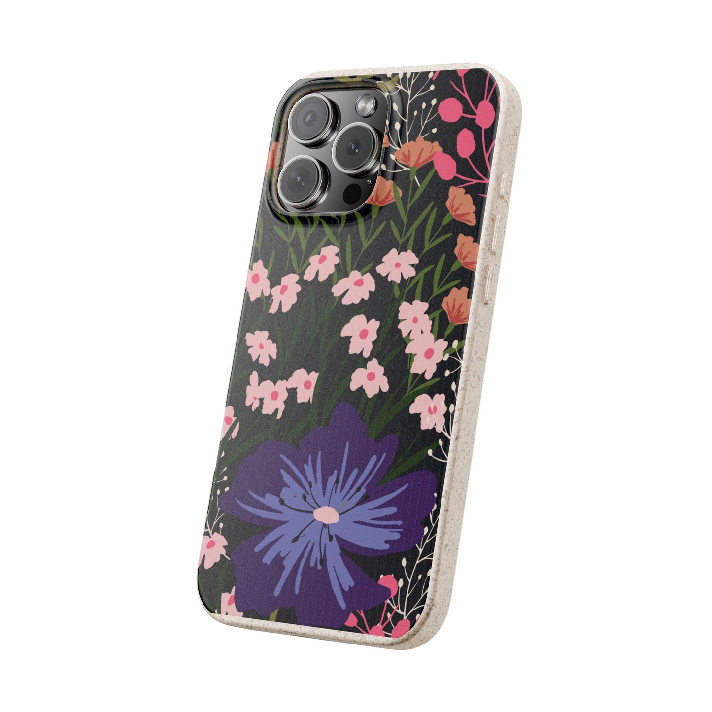 Floral Biodegradable Phone Case — Purple Wildflower Eco Phone Cover