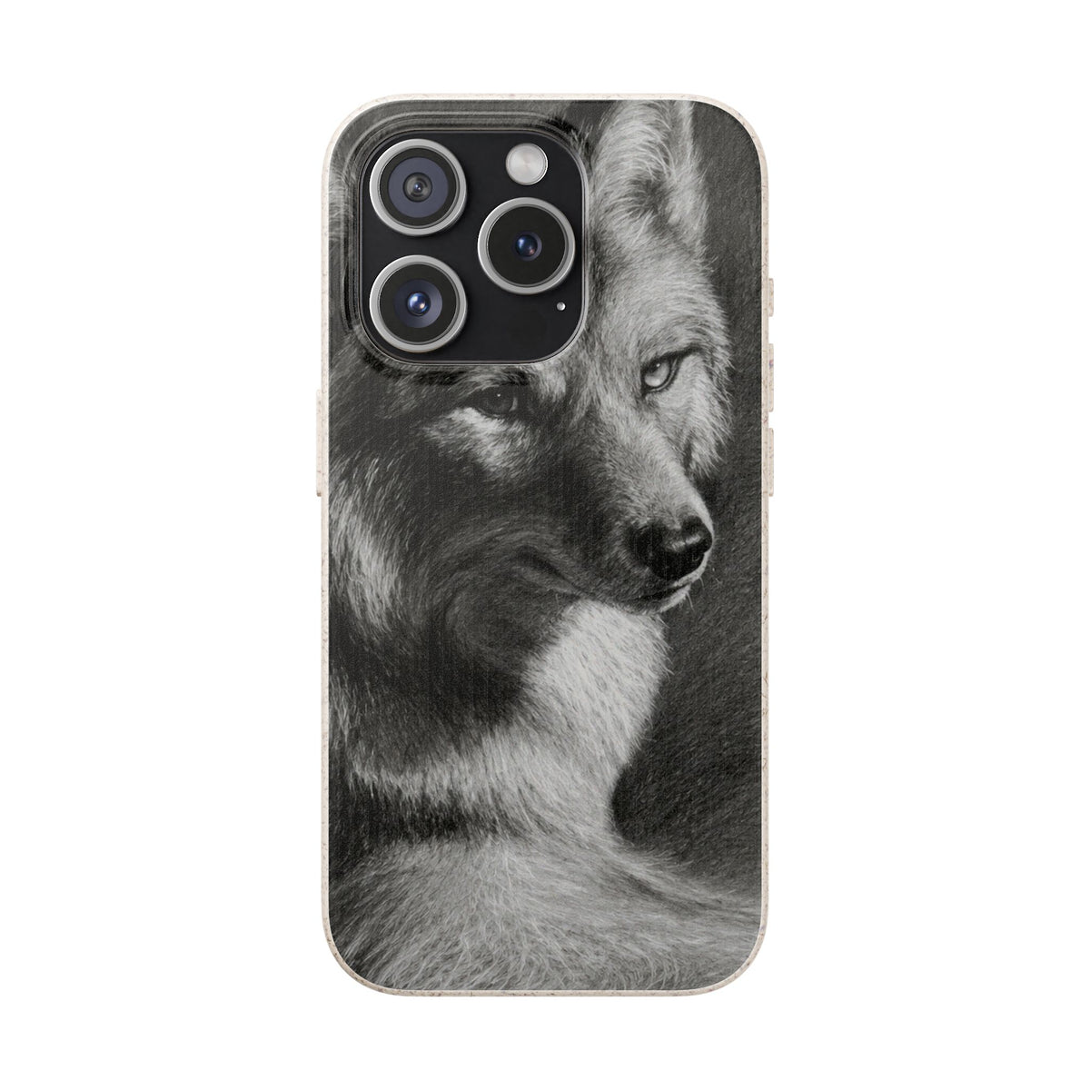 Wolf Portrait Biodegradable Phone Case — Eco-Friendly iPhone Cover
