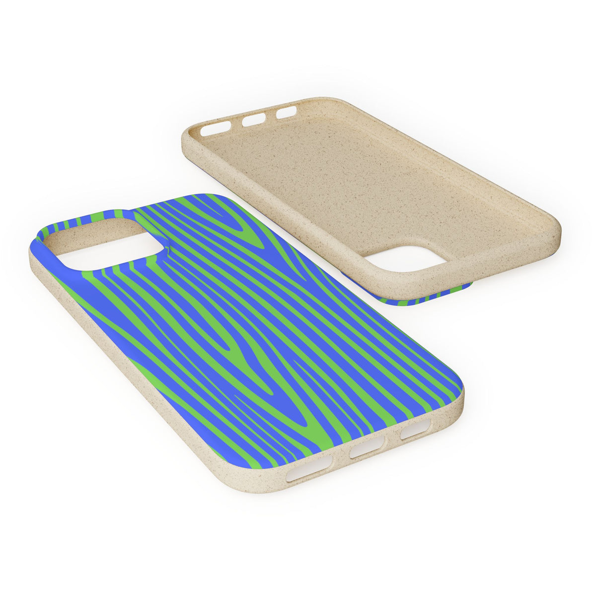 Eco Woodgrain Phone Case — Biodegradable Blue & Green Pattern