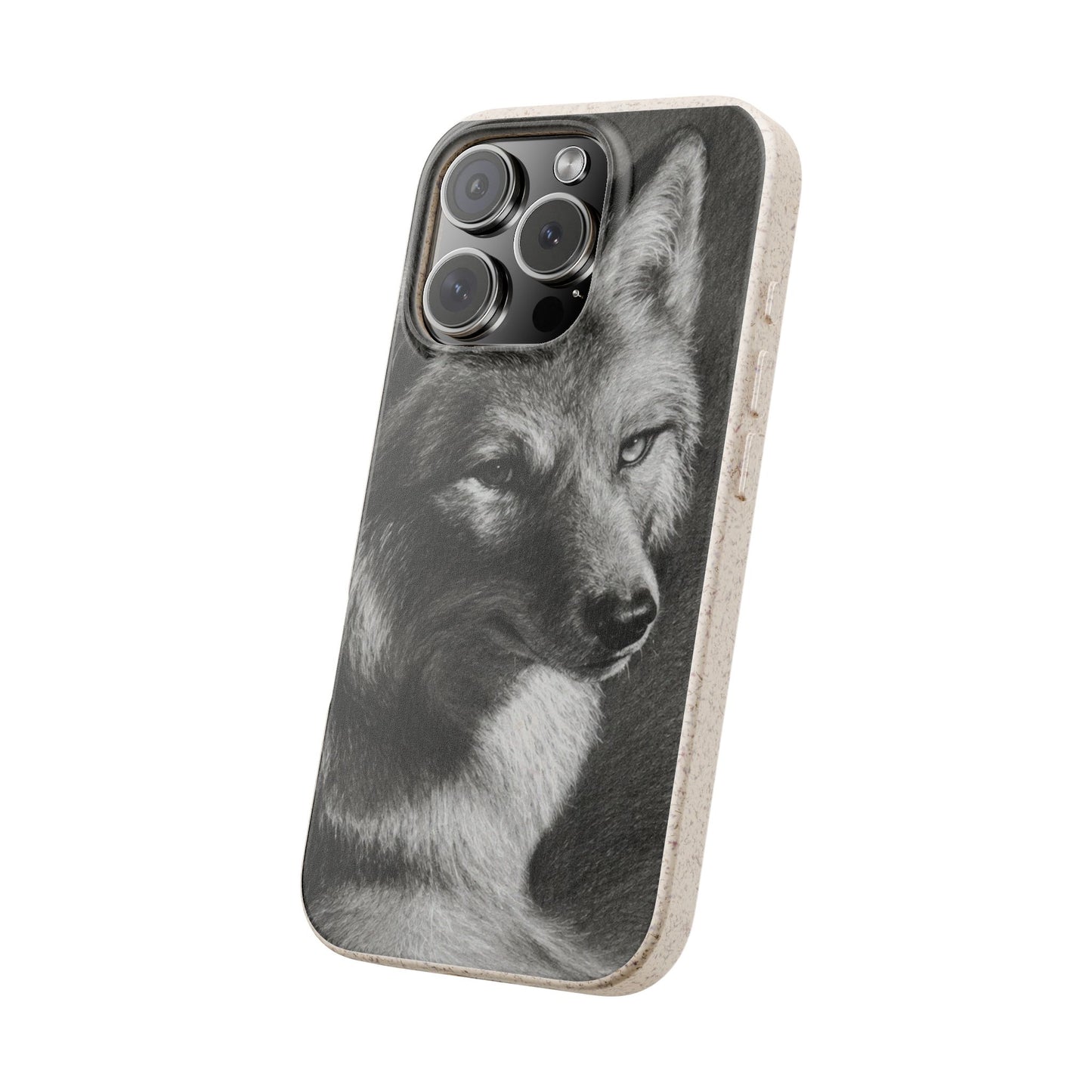 Wolf Portrait Biodegradable Phone Case — Eco-Friendly iPhone Cover