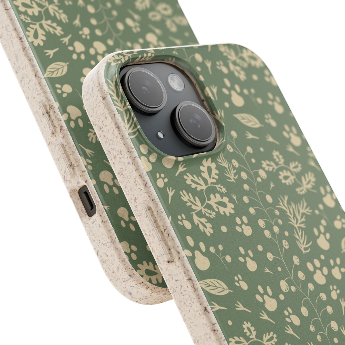 Biodegradable Floral Phone Case — Eco-Friendly Pleasant Green Wildflower Protection