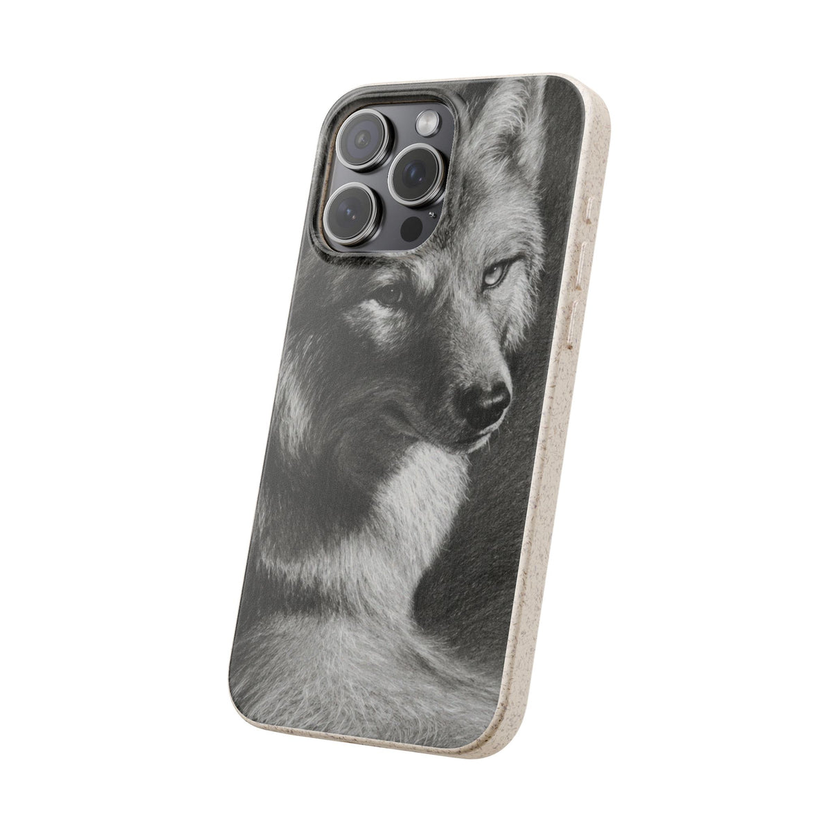 Wolf Portrait Biodegradable Phone Case — Eco-Friendly iPhone Cover