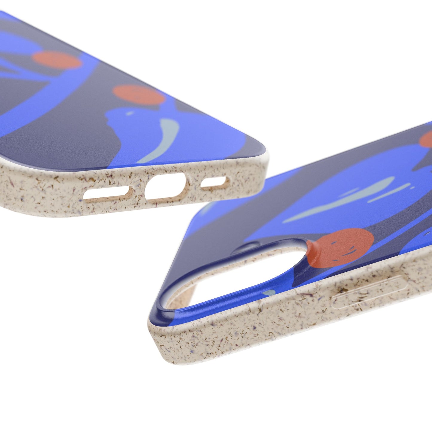 Biodegradable Phone Case — Bold Blue Abstract Floral Berry Design