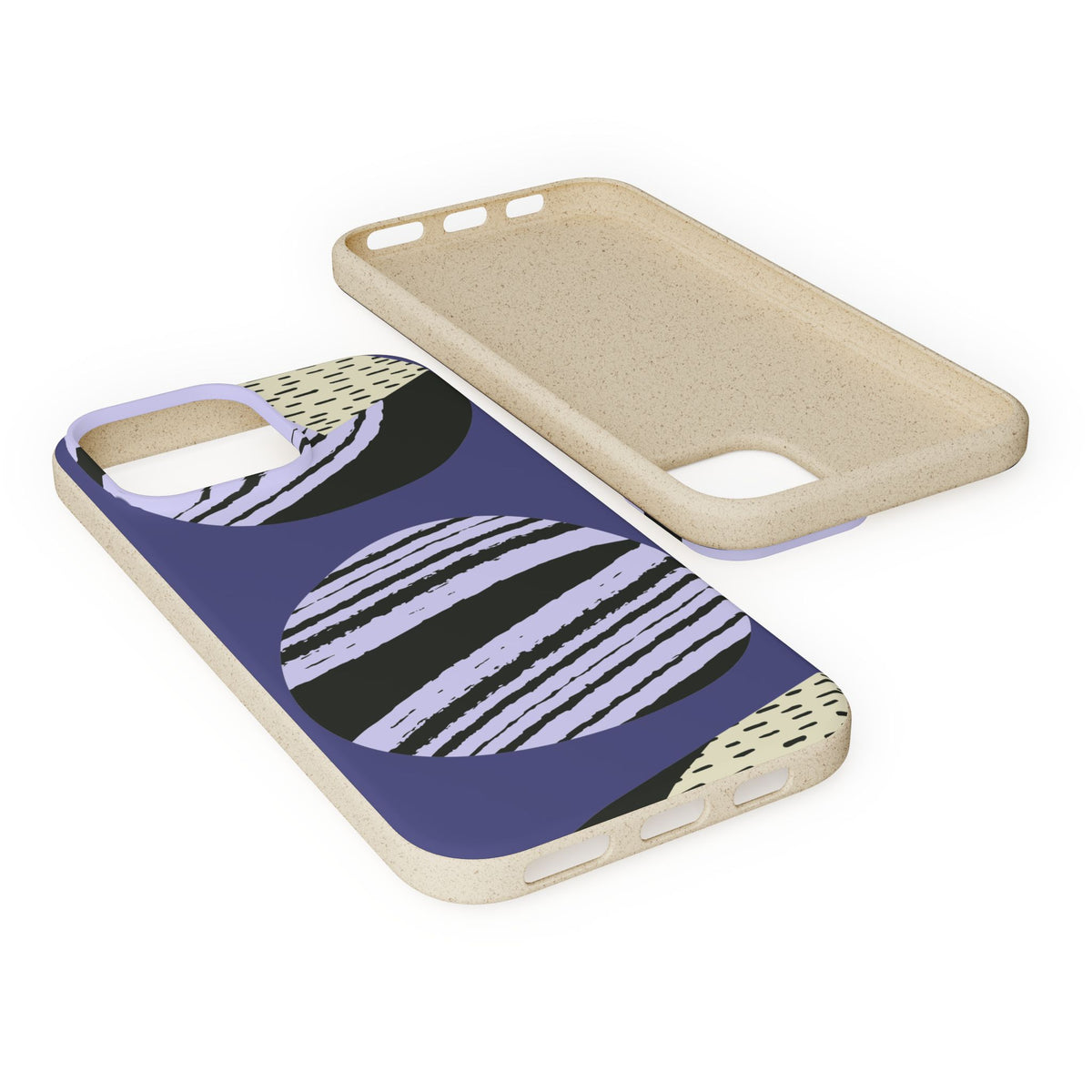 Biodegradable Phone Case — Abstract Striped Circles Eco Cover