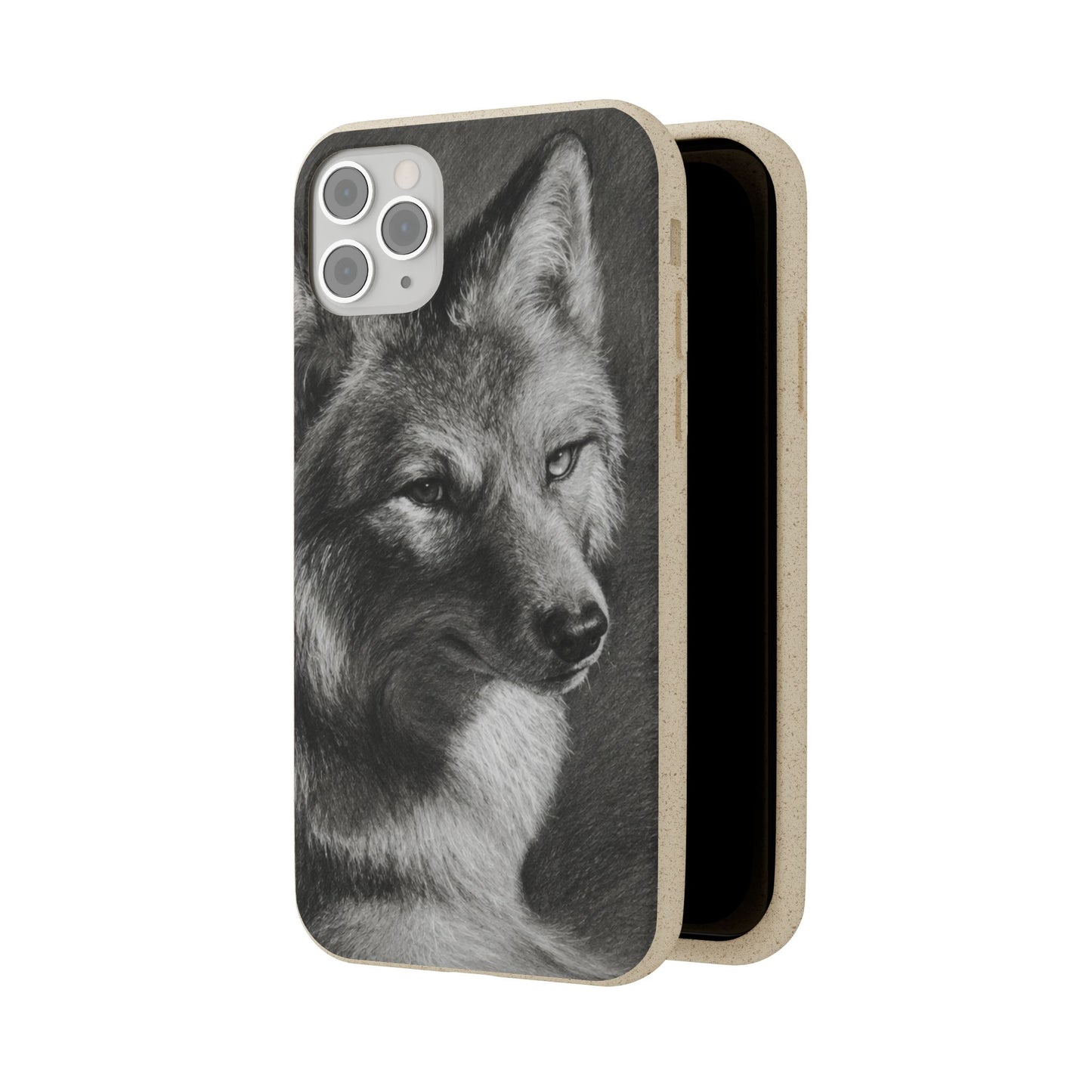 Wolf Portrait Biodegradable Phone Case — Eco-Friendly iPhone Cover