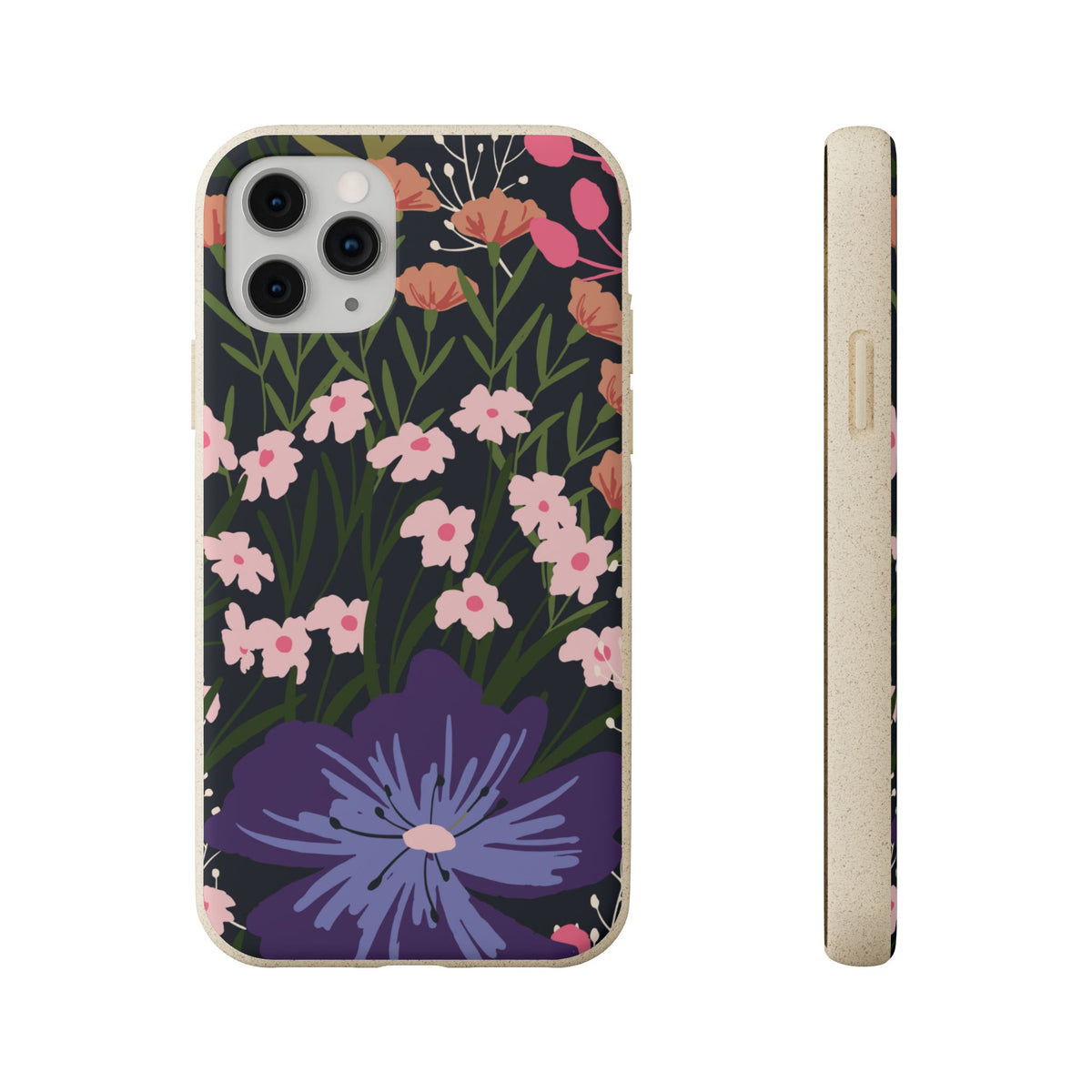 Floral Biodegradable Phone Case — Purple Wildflower Eco Phone Cover