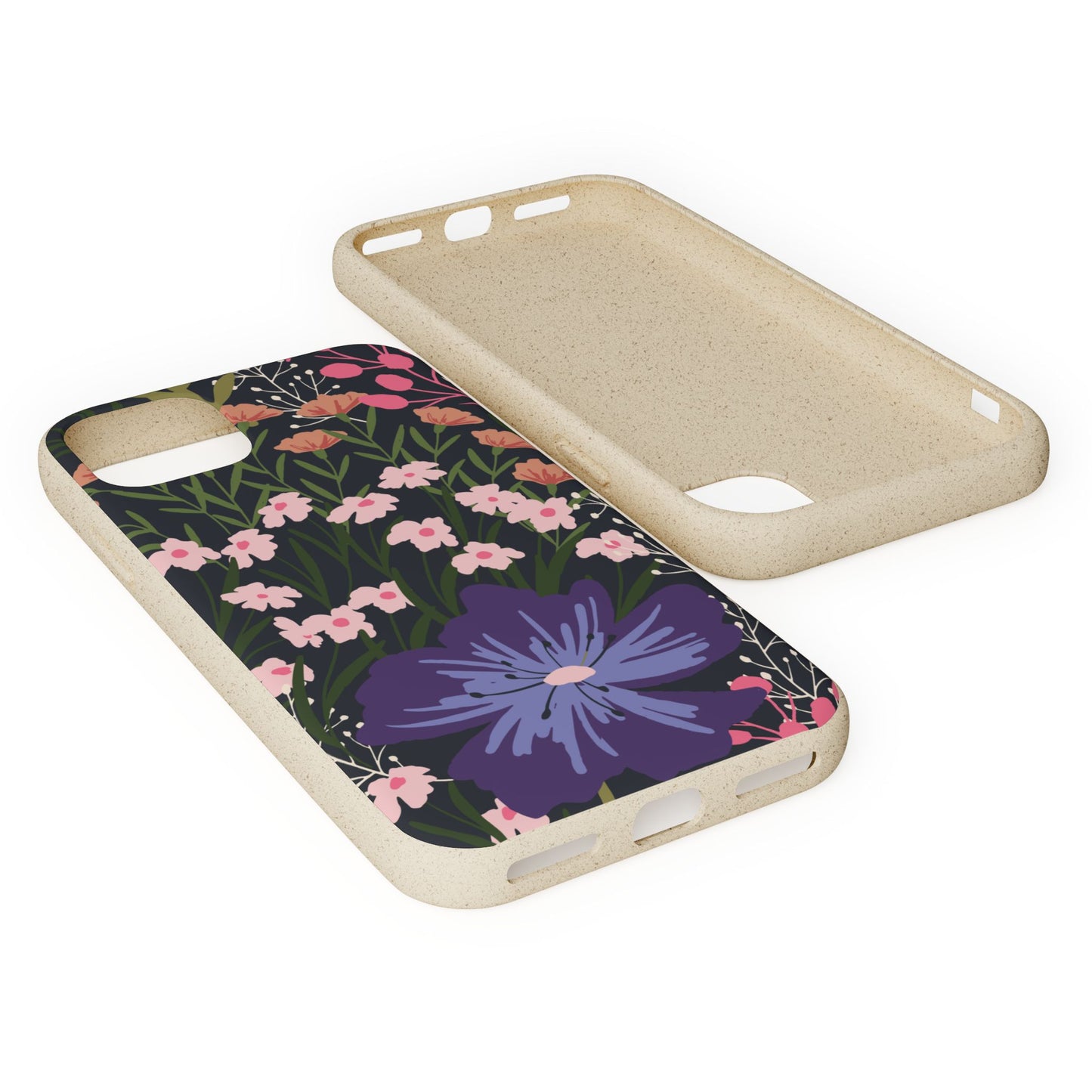 Floral Biodegradable Phone Case — Purple Wildflower Eco Phone Cover