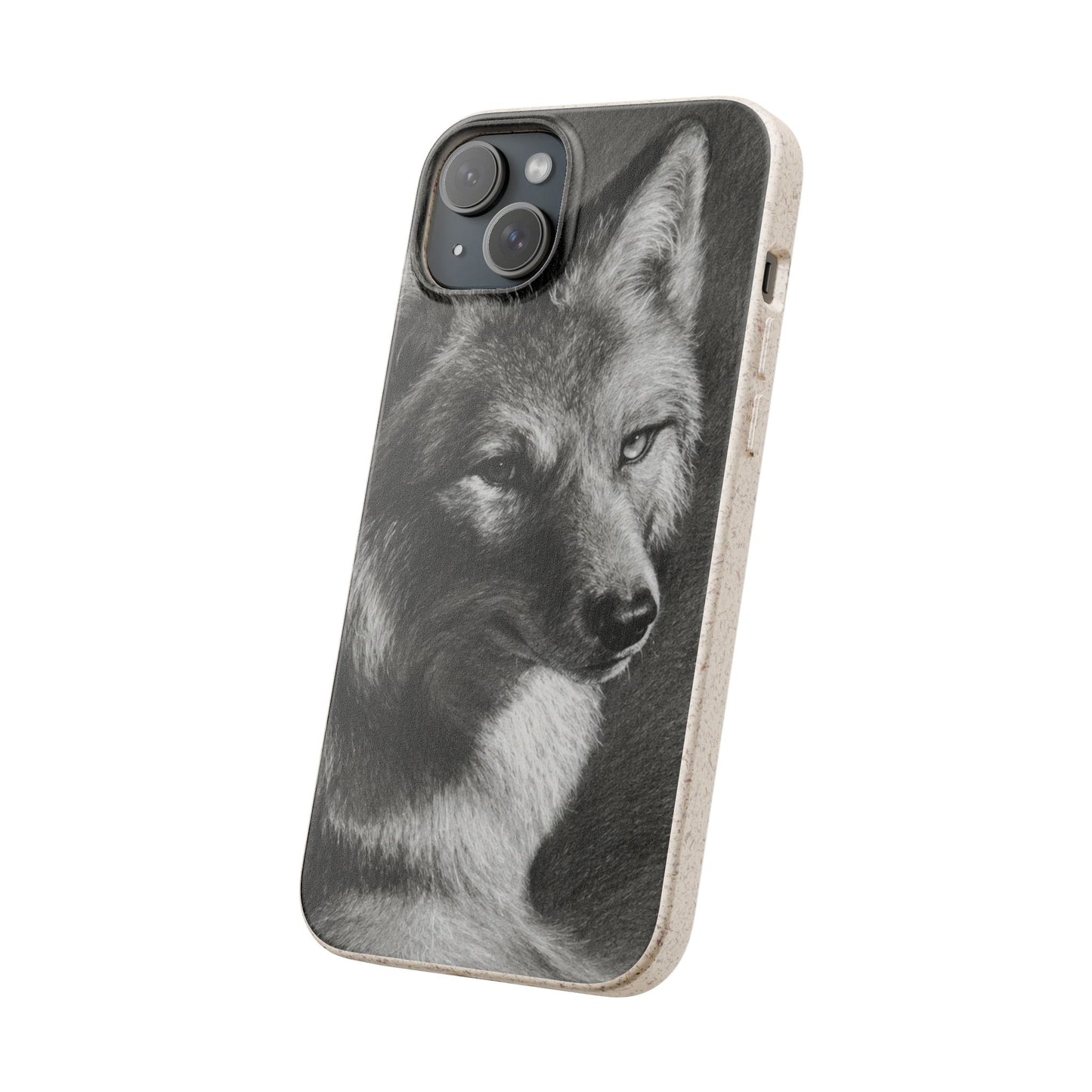 Wolf Portrait Biodegradable Phone Case — Eco-Friendly iPhone Cover