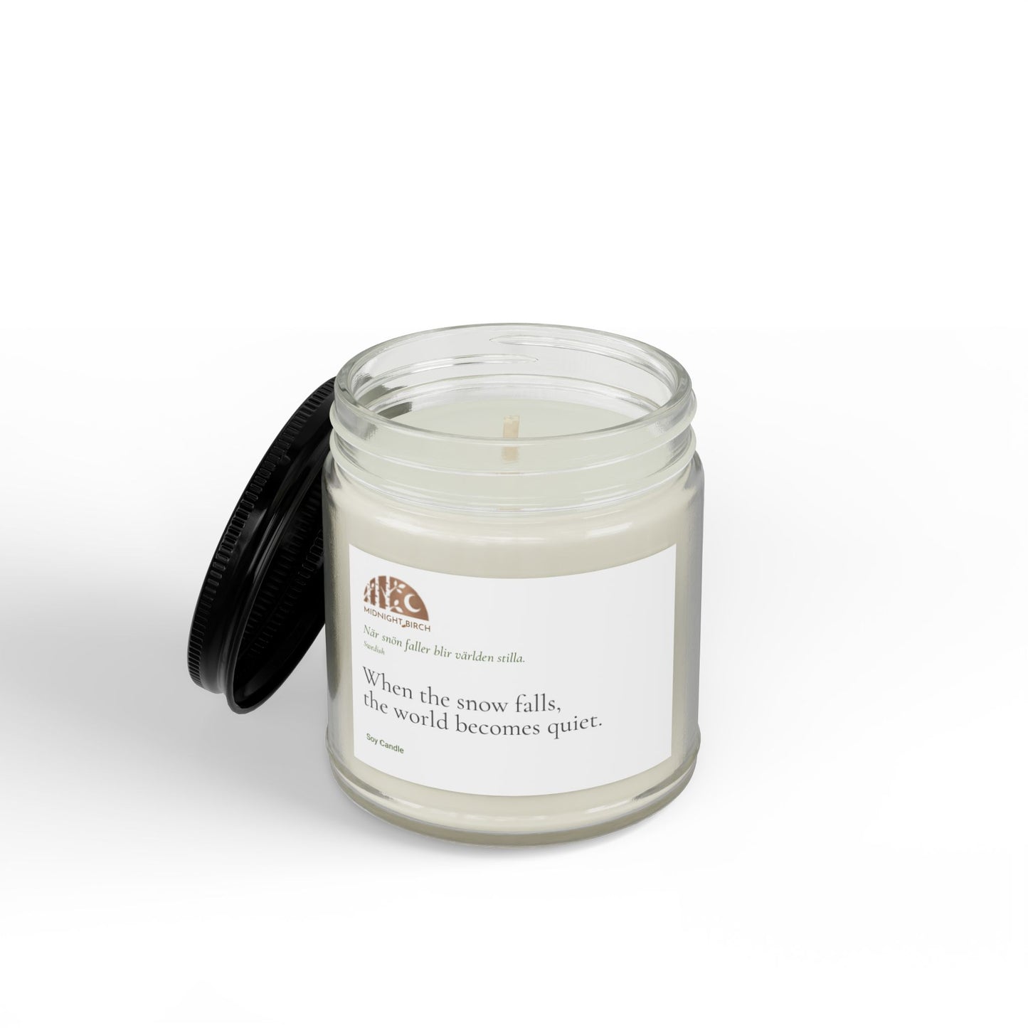 Soy Scented Candle — 'When the snow falls, the world becomes quiet' (4oz & 9oz)