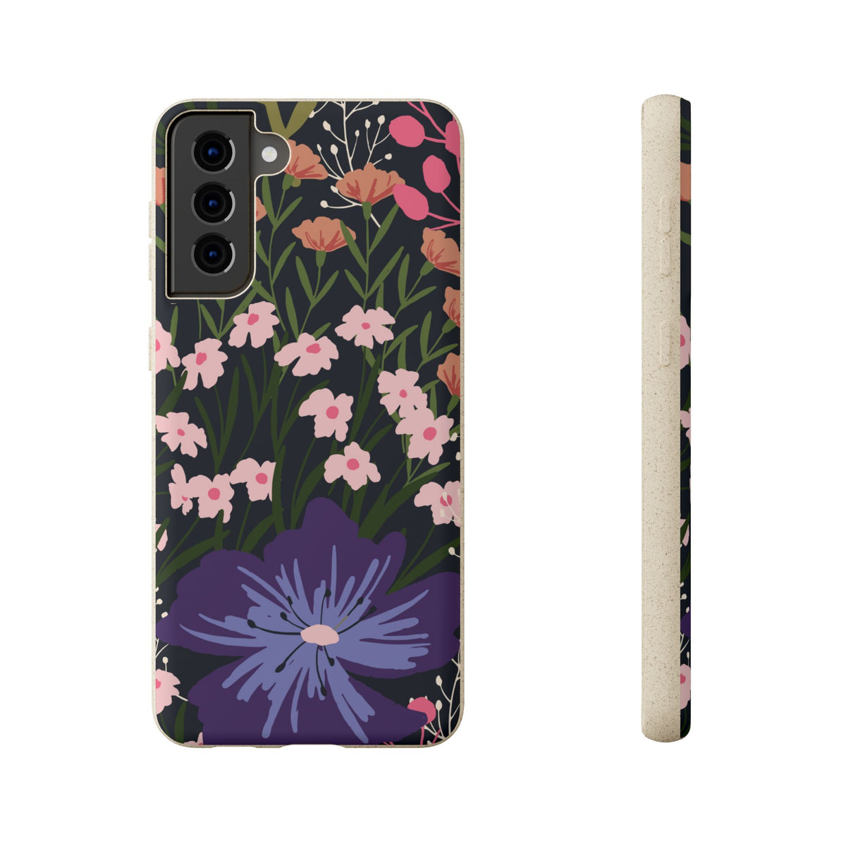 Floral Biodegradable Phone Case — Purple Wildflower Eco Phone Cover
