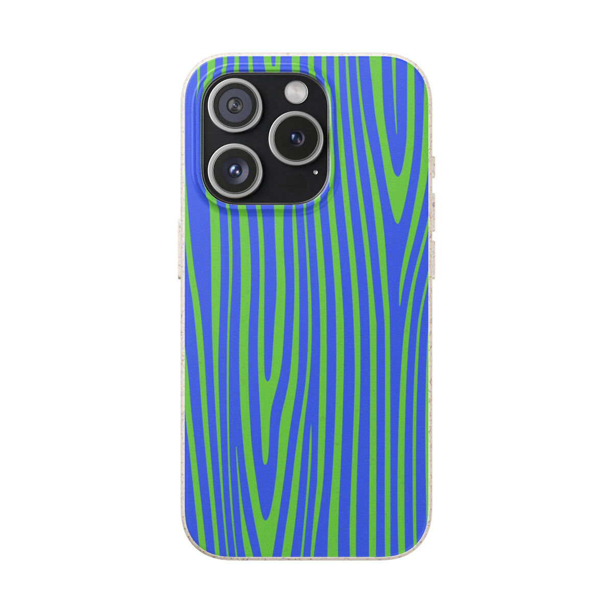 Eco Woodgrain Phone Case — Biodegradable Blue & Green Pattern