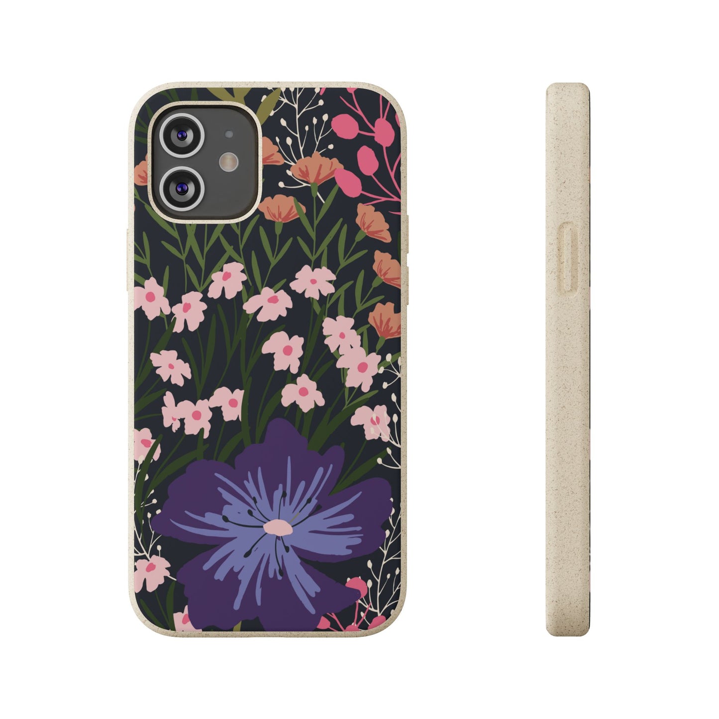 Floral Biodegradable Phone Case — Purple Wildflower Eco Phone Cover