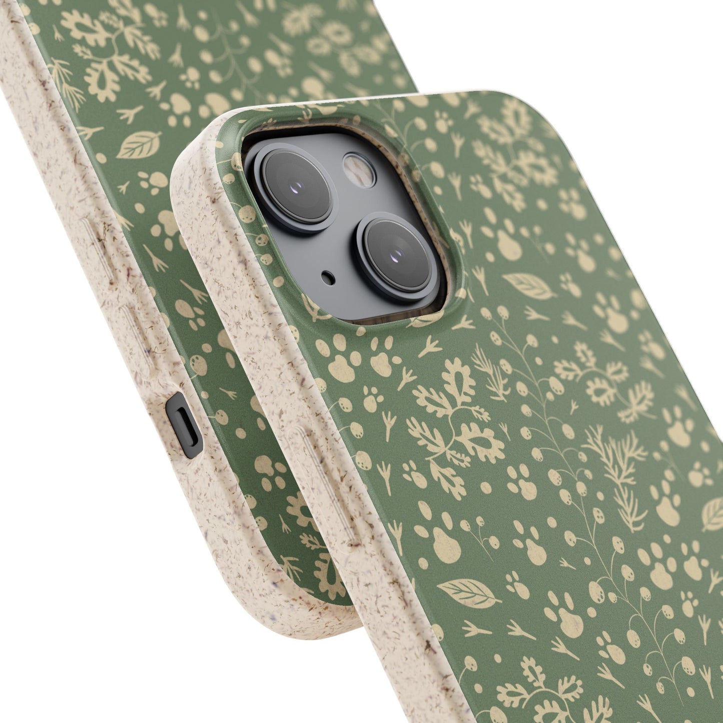 Biodegradable Floral Phone Case — Eco-Friendly Pleasant Green Wildflower Protection
