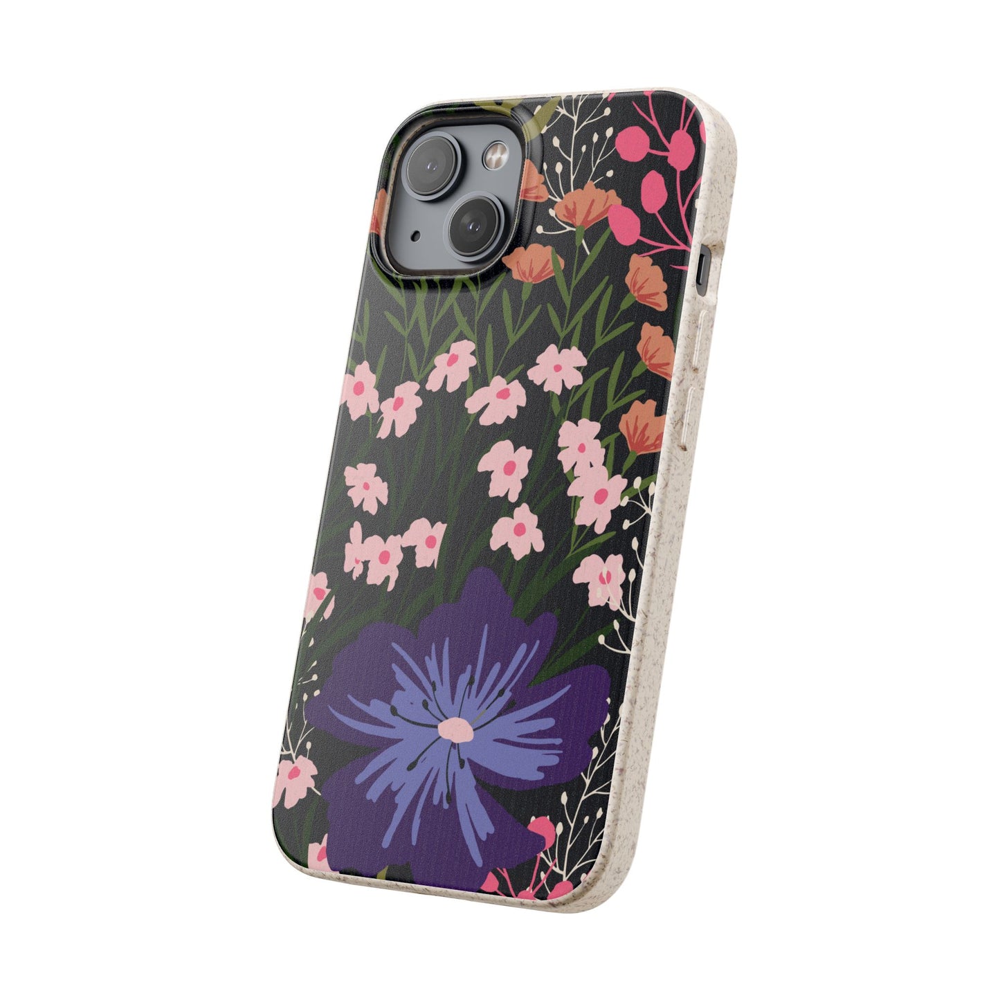 Floral Biodegradable Phone Case — Purple Wildflower Eco Phone Cover