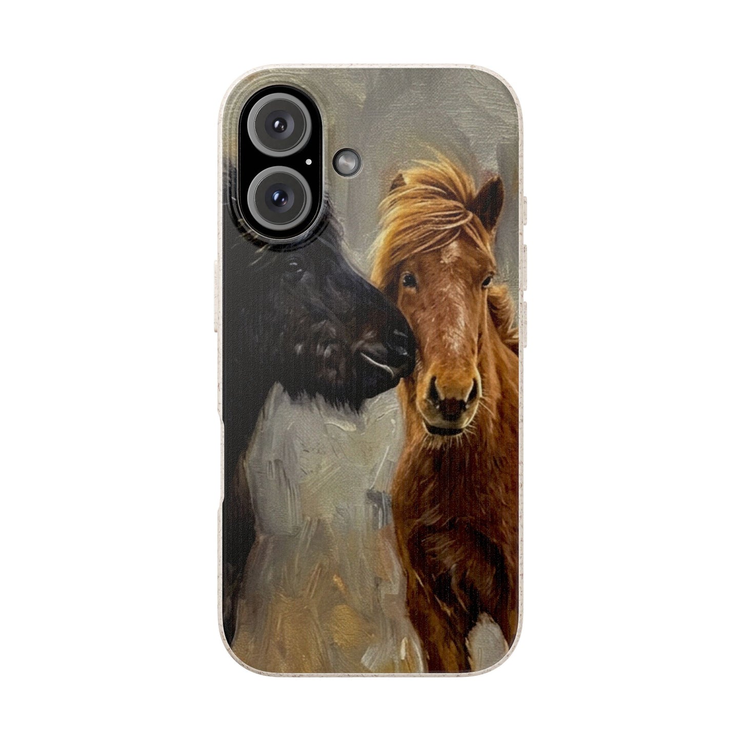 Biodegradable Phone Case — Icelandic Horse Art Eco-Friendly iPhone Cover
